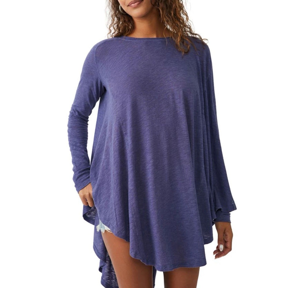 We The Free People Aria Trapeze Long Sleeve Tunic Tee Size Small Lounge Comfy